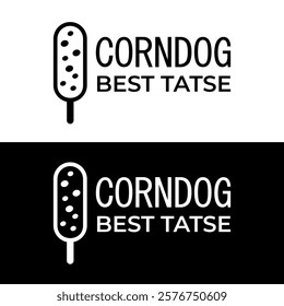 Corn dog logo vector illustration template black and white