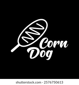 Corn dog logo vector illustration template black and white