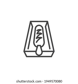 Corn dog on a stick line icon. linear style sign for mobile concept and web design. Takeaway corn dog outline vector icon. Symbol, logo illustration. Vector graphics