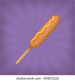 Corn Dog in Shine in Shine style background