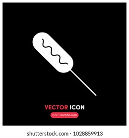 Corn Dog Vector Icon Illustration