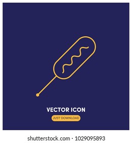 Corn Dog Vector Icon Illustration