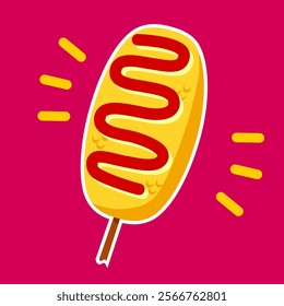 Corn Dog Vector Illustration Cartoon