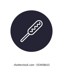 Corn dog white line icon