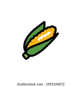 corn doodle icon, vector illustration