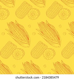 Corn doodle pattern wallpaper natural