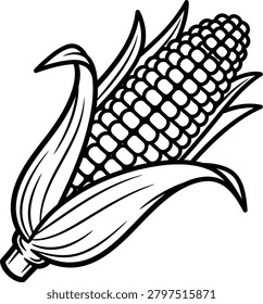 Corn Ear Partially Enclosed