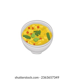 Corn Egg Soup Indonesian Home Made food Illustration Vector
