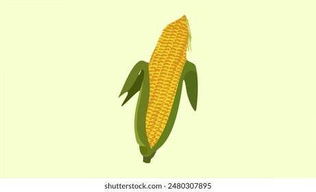 emblema de maíz, ilustración de color plano