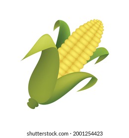 Corn Emoji Vector Design. Art Illustration Agriculture Food Farm Product. Corn isolated on white background. 