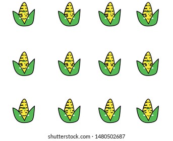 corn, emoticon or smile icon for user interface