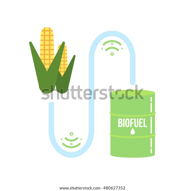 Corn ethanol biofuel vector icon. Alternative\
environmental friendly\
fuel.