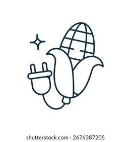 Ícone de etanol de milho com fundo branco vetor ilustração stock
