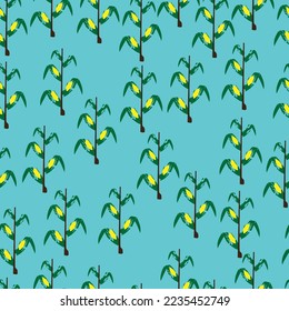 Corn Farm Field Fabric Pattern Seamless
