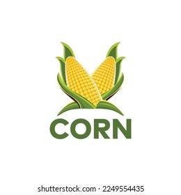  corn and farm field as an icon for healthy organic product label Vector