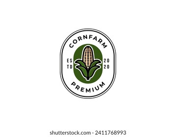 Corn farm logo design. Agriculture corn logo stamp.