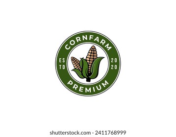 Corn farm logo design. Agriculture corn logo stamp.