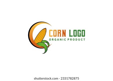 Corn farm logo design vector illustration, sweet corn food logo modern symbol