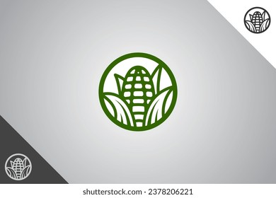 Corn farm logo. Minimal and modern logotype. Perfect logo for business related to agriculture industry, wheat farm, farm field, natural harvest, breeder. Isolated background. Vector eps 10.