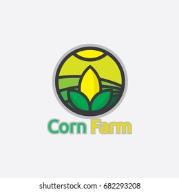 corn farm logo template. circle logo design.Corn icons