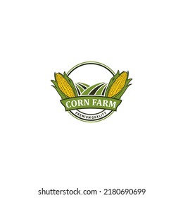 corn farm logo template vector in white background