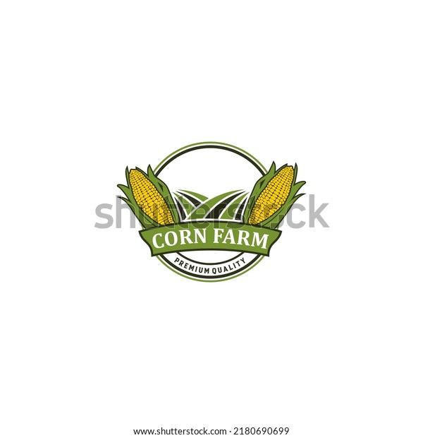 Corn Farm Logo Template Vector White Stock Vector (Royalty Free ...