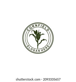 corn farm logo template in white background