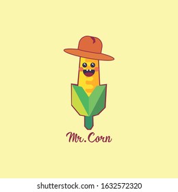 Corn Farmer cartoon character vector