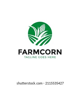 Corn farming logo design vector illustration. Abstract Agriculture Logo Template. 