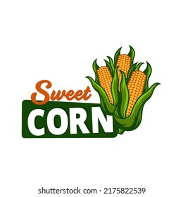 Ilustración vectorial del logotipo de cultivo de maíz. Resumen de la plantilla del logotipo agrícola.