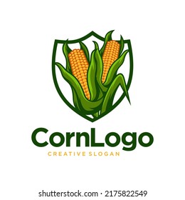 Corn farming logo design vector illustration. Abstract Agriculture Logo Template.