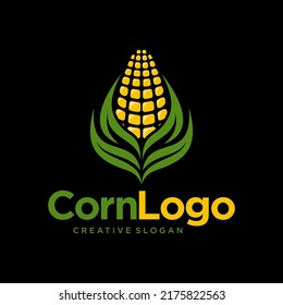 Corn farming logo design vector illustration. Abstract Agriculture Logo Template.