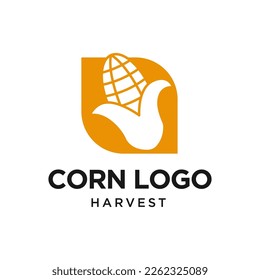 Corn farming logo design vector illustration. Abstract Agriculture Logo Template