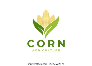 Corn farming logo design vector illustration. Abstract Agriculture Logo Template