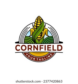 Corn Farming Logo Design Vector illustration. Abstract Agriculture Logo Template. Vector illustration
