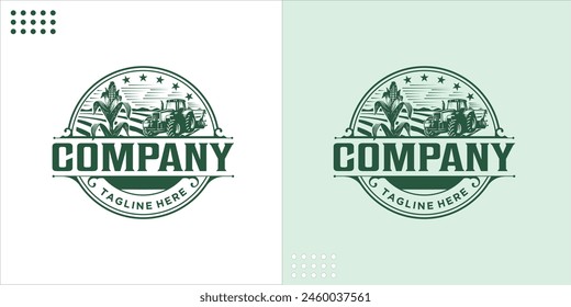 Corn Farming Logo Design Vector Illustration, design inspiration.