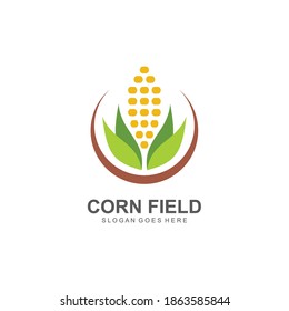 Corn Field Farm Logo Vector