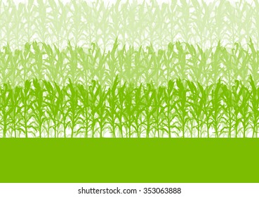 Corn Field Green Abstract Rural Autumn Biomass Biofuel Vector Background