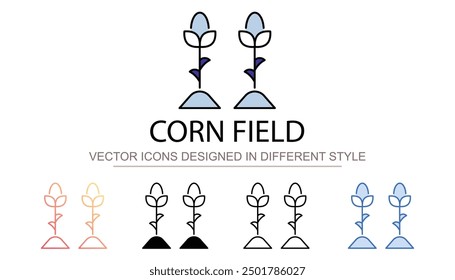 Corn field icon design with white background stock illustration