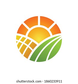 corn field logo, cornfield logo emblem vector illustration