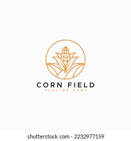 Corn Field Minimalist Logo Concept for Agricultural and Food Business