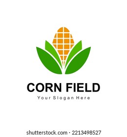 corn field vector logo template