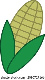 Corn Filled Outline Icon Vegetable Vector