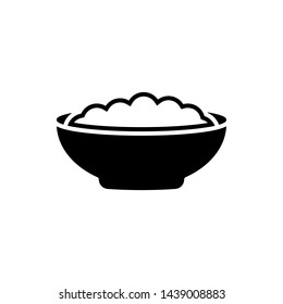 Corn flakes black icon on white background. Breakfast illustration
