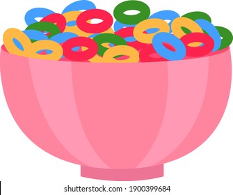 El maíz brilla en un bol, ilustración, vector sobre un fondo blanco.