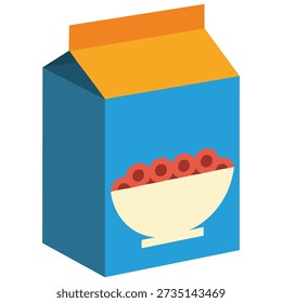 Corn flakes cereal breakfast box isolated vector illustration on white background