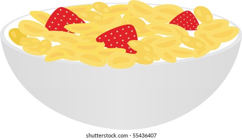 corn flakes isolated on white