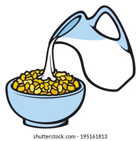 corn flakes and milk (cereal meal) 