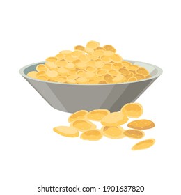 Corn flakes -vector illustration in flat design isolated on white background