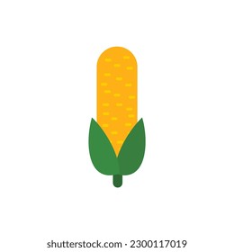 ilustración vectorial de diseño plano de maíz aislado en fondo blanco. logo orgánico vector agricultura orgánica campo de maíz de maiz de oreja
